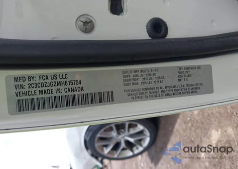 2021 Dodge Challenger Gt из США, поврежденный, VIN 2C3CDZJG2MH615754